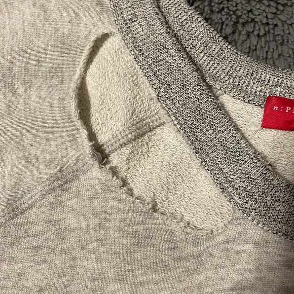 NWOT n:PHILANTHROPY gray distressed sweatshirt - Picture 6 of 9